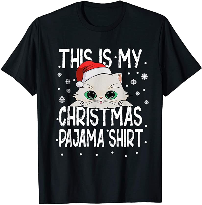 Thats My Christmas Pajama Shirt Cute X-Mas White Cat Puppy T-Shirt