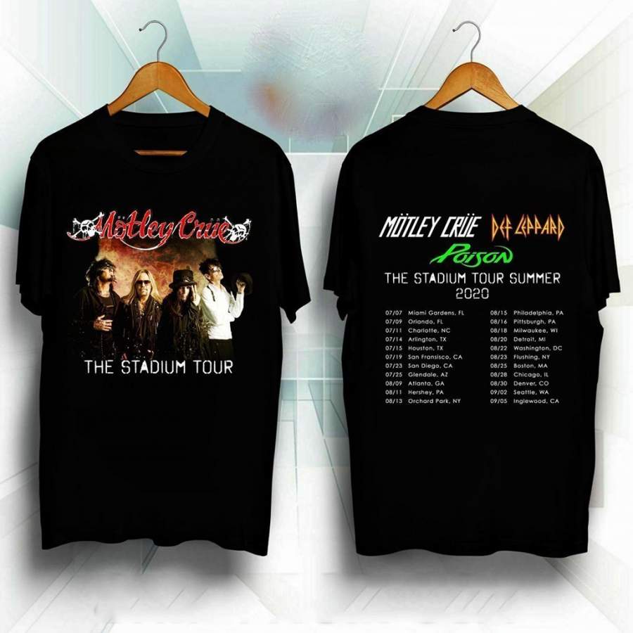 YPS Motley Crue,Def Leppard,Poison,Joan Jett 2020 Stadium Tour T-Shirt