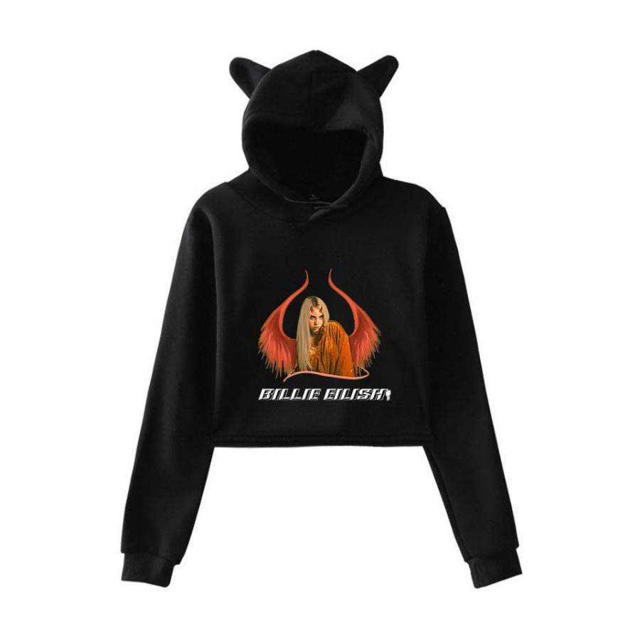 Billie Eilish Bunny Ear Hoodie for Girl Music Party Costume Ideal Present