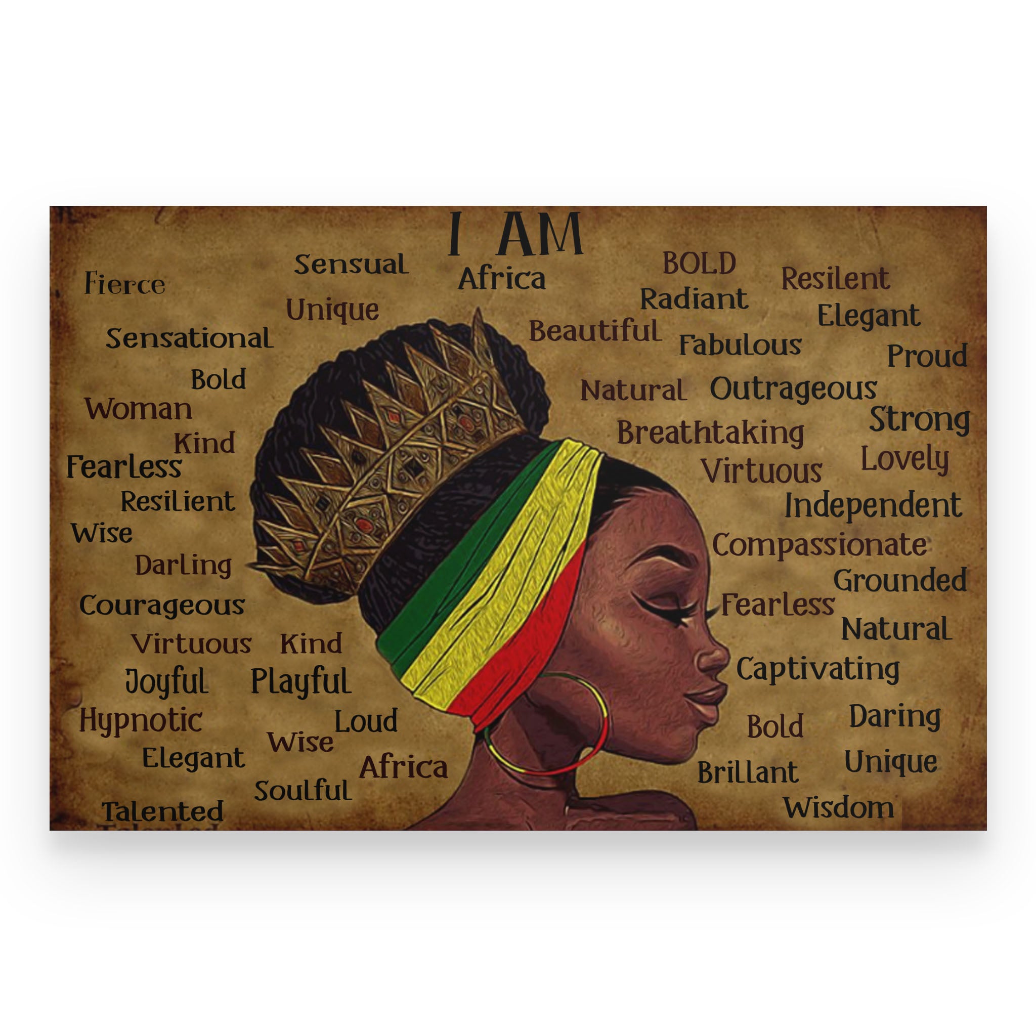 Black Woman I Am Sense Africa Beautiful Woman Poster Black African