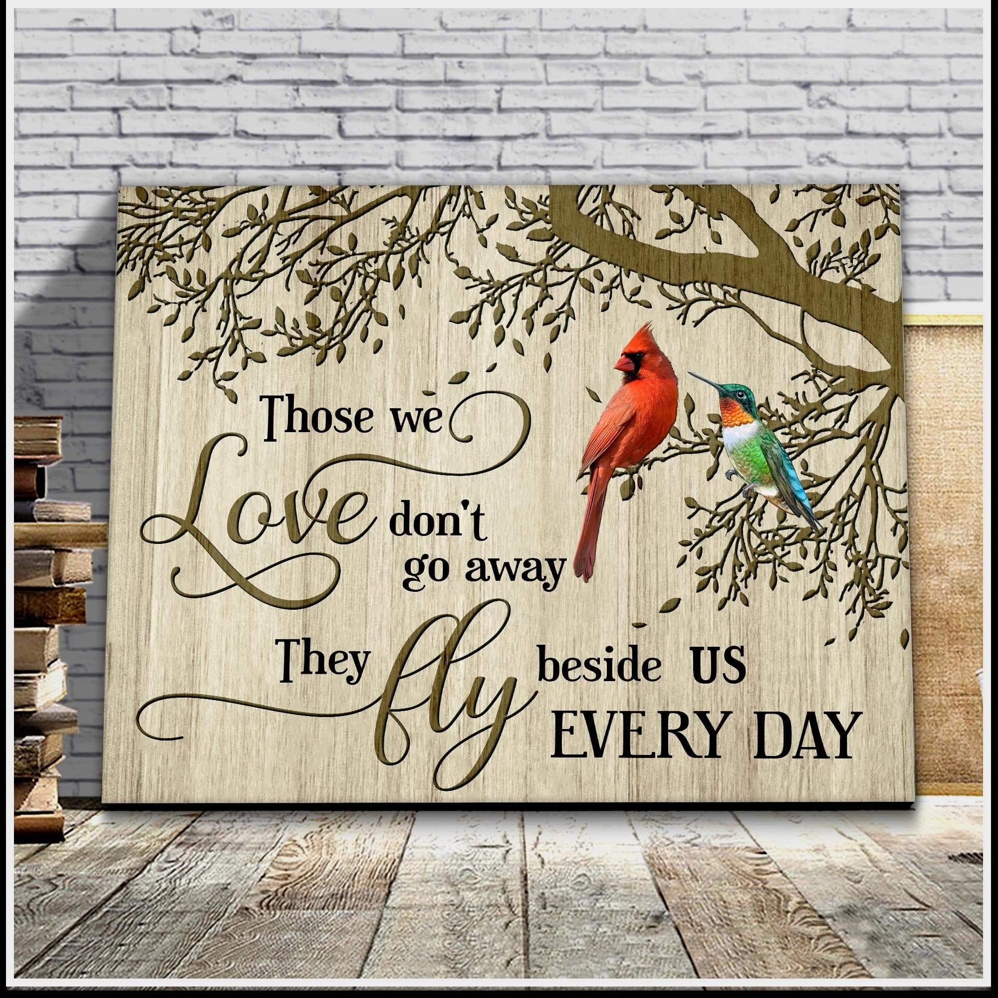 Canvas Cardinal + Hummingbird Those We Love – Taxas Trend Shop