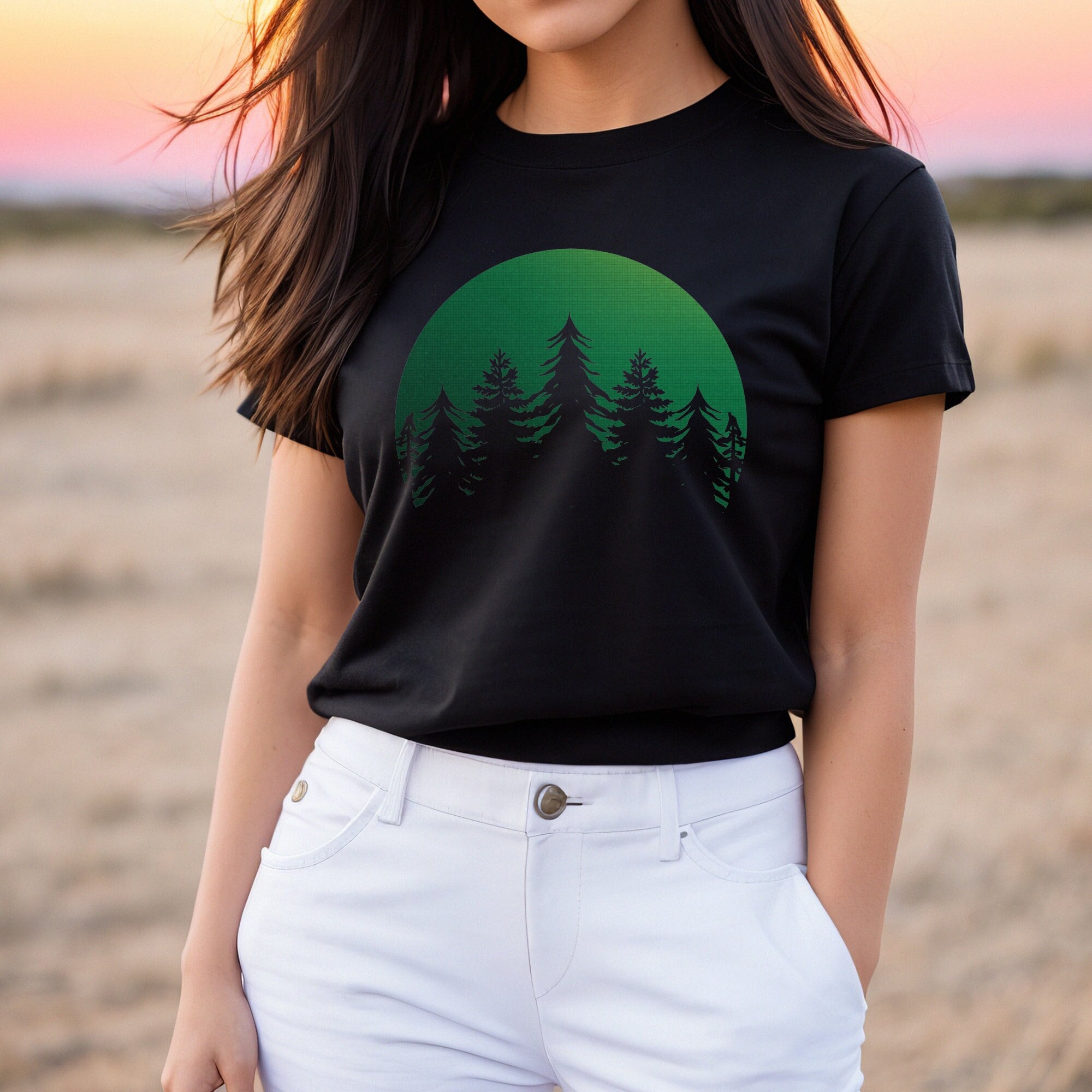 Pine Tree Silhouette Tshirt | Gift For Arborist, Nature/Outdoors/Adventure Lover | Gorpcore Clothing | Pacific Northwest Tee Shirt | PNW