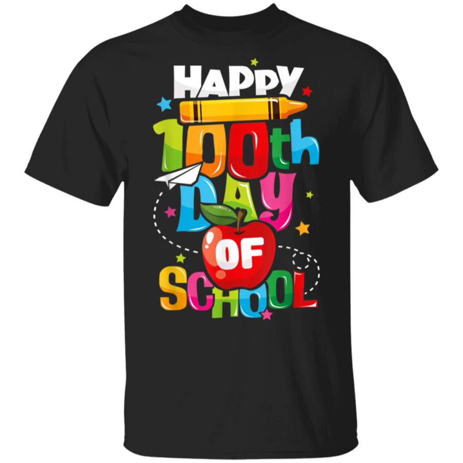 100th Day of School Shirt for Teachers Kids Happy 100 Days T-Shirt