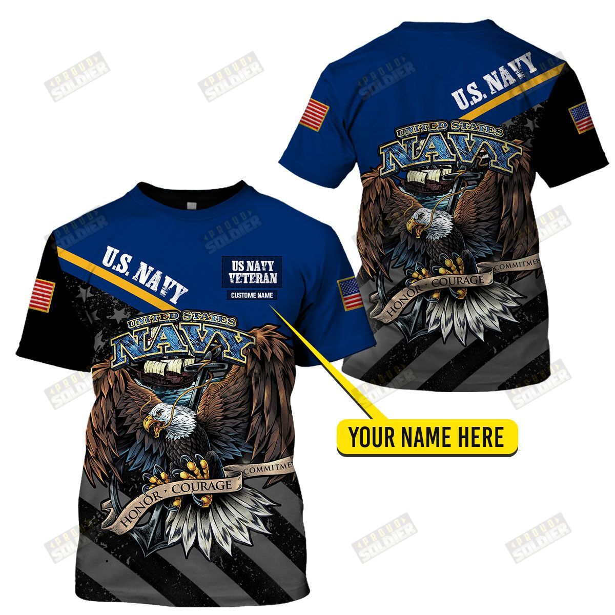 3D All-Over Printed “Us Navy Veteran “(Hc-Hg51)