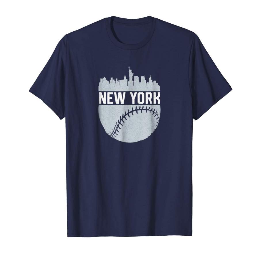 Vintage New York Skyline Baseball T-Shirt