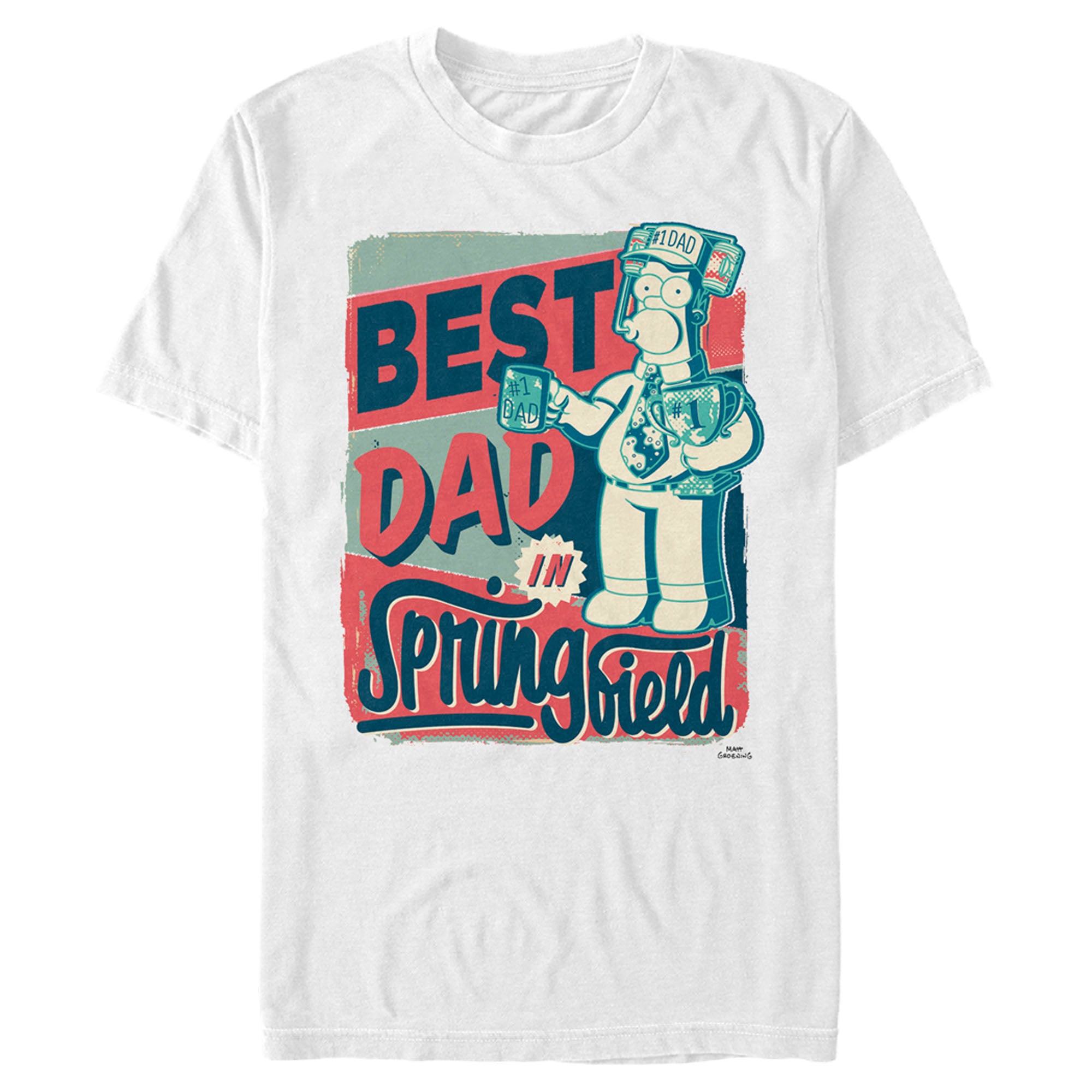 The Simpsons Men’S Father’S Day Homer Simpson Best Dad In Springfield  T-Shirt