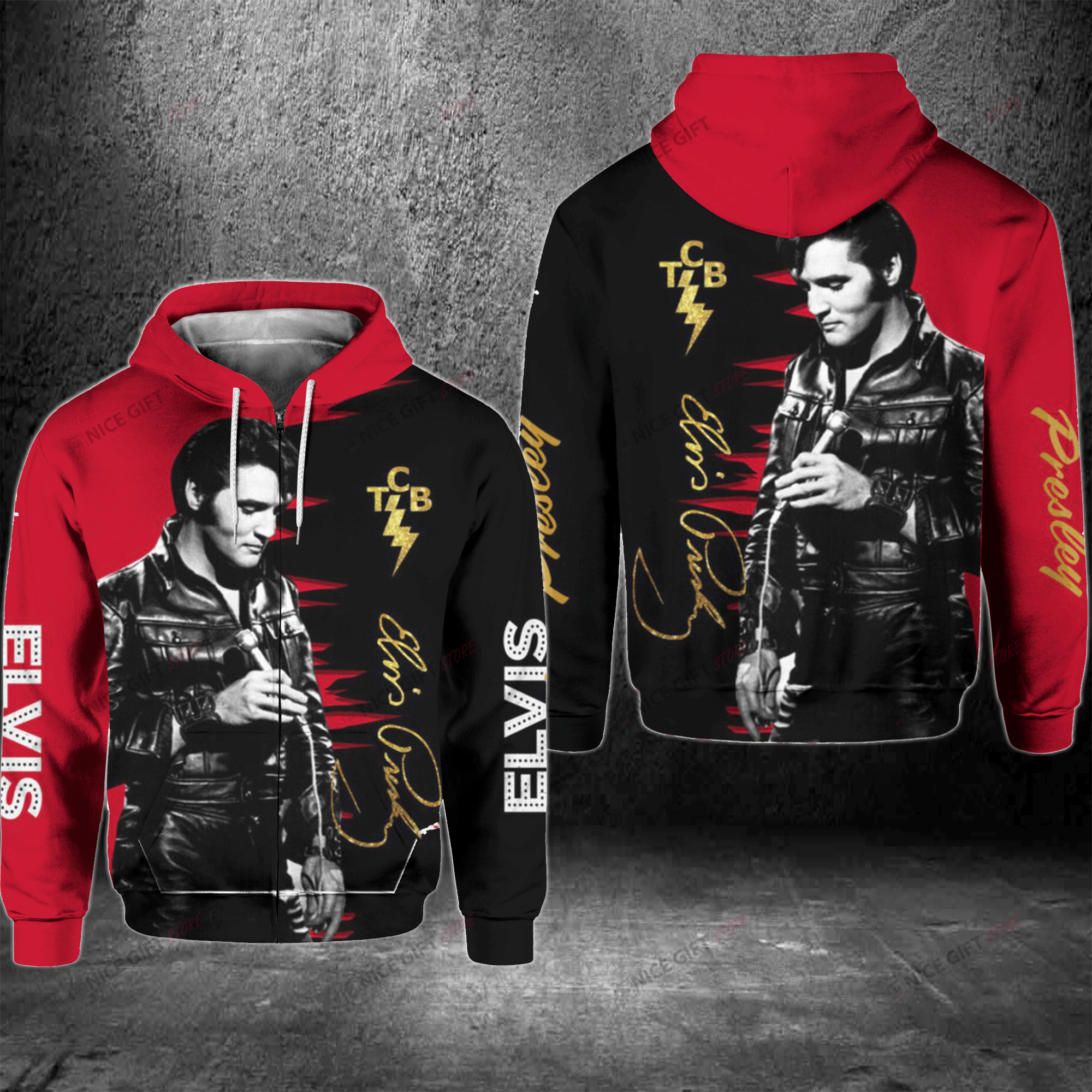 Elvis Presley Zip Hoodie 3D 3Zh-A0W3