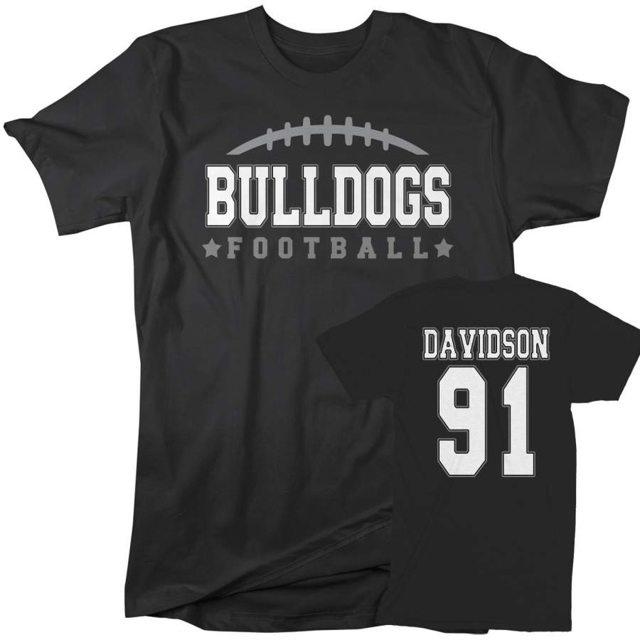 Men’s Personalized Football T Shirt Custom Football Dad Shirt Personalized Football Rear Printed Custom Shirts