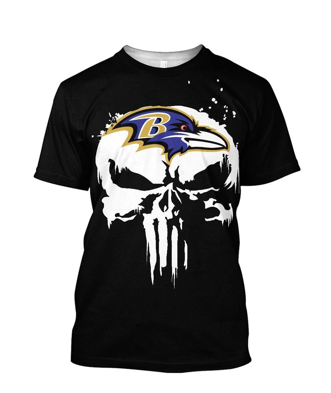 Baltimore Ravens Punisher 3D Tee, Hoodie, Zip up