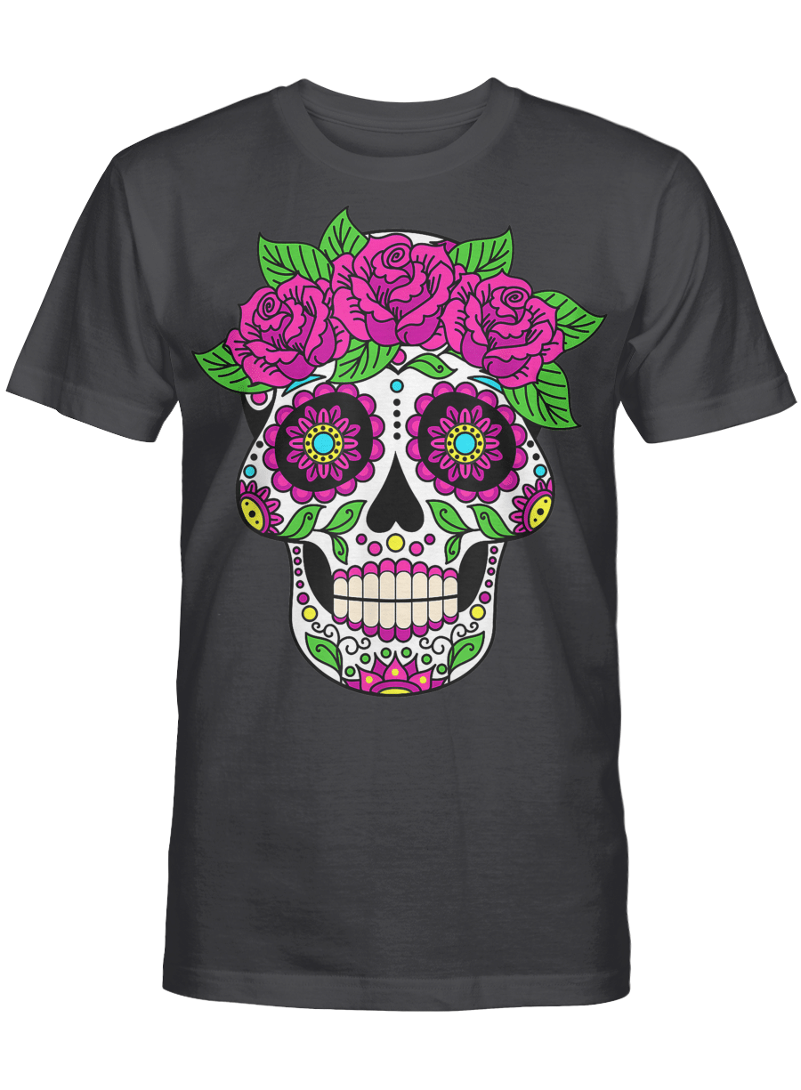 Cool Rose Flower Candy Skull Shirts Cinco De Mayo Costume 2D Printed