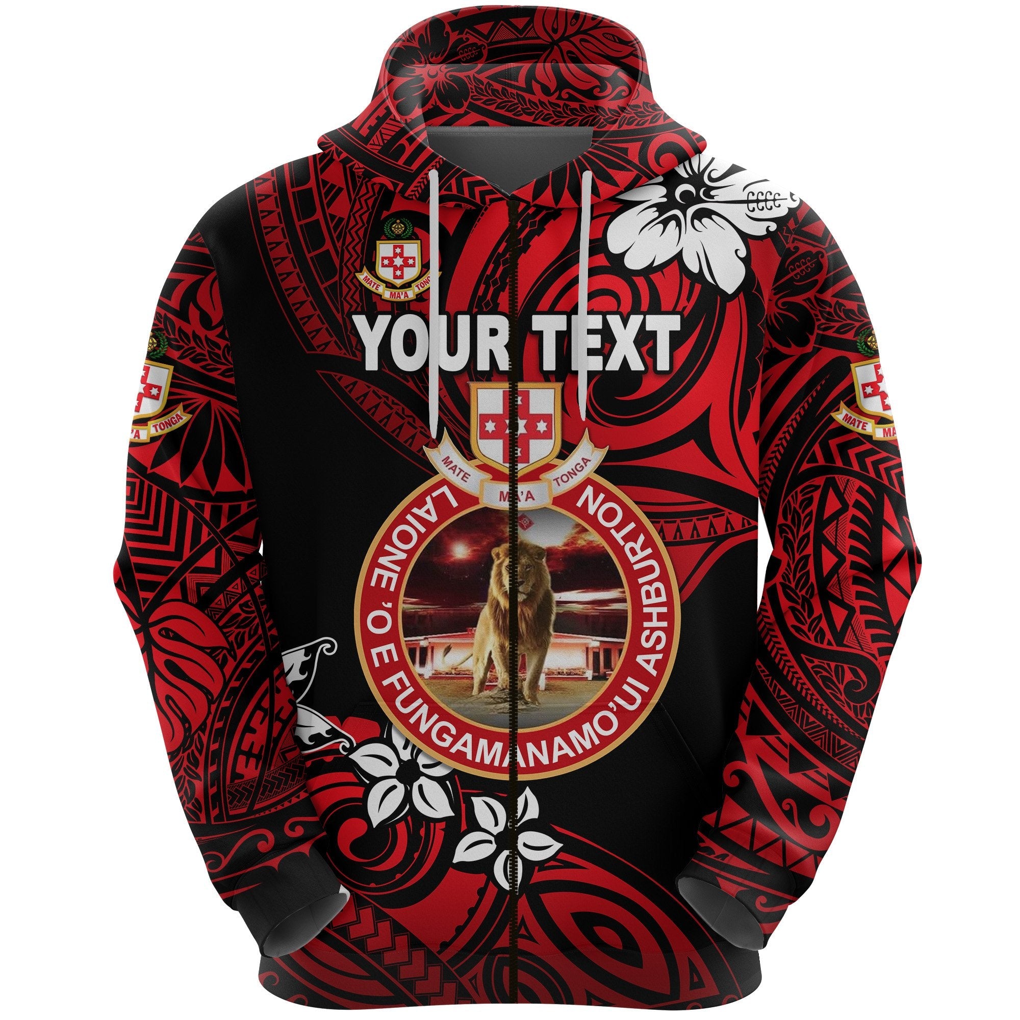 (Custom Personalised) Kolisi Tonga Zip Hoodie Mate Ma’A Tonga Unique Vibes – Lion