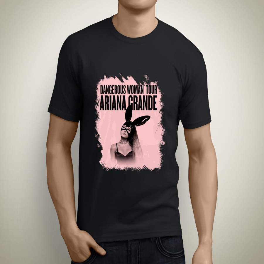 New Ariana Grande Dangerous Tour Men’S Black T-Shirt