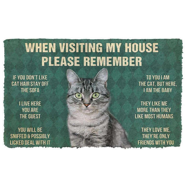 Waybackapparel Please Remember American Shorthair Cat House Rules Custom 3D Doormat