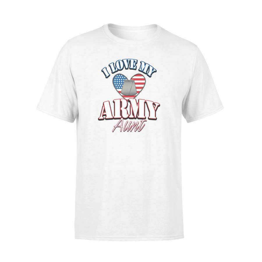 I Love My Us Army Aunt Dog Tag Heart Men Women T Shirt
