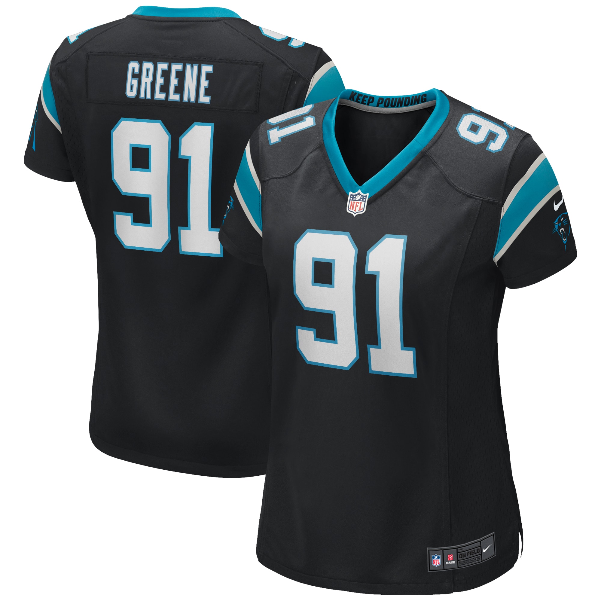 Women’s Carolina Panthers Kevin Greene Black Game Retired Player Jersey