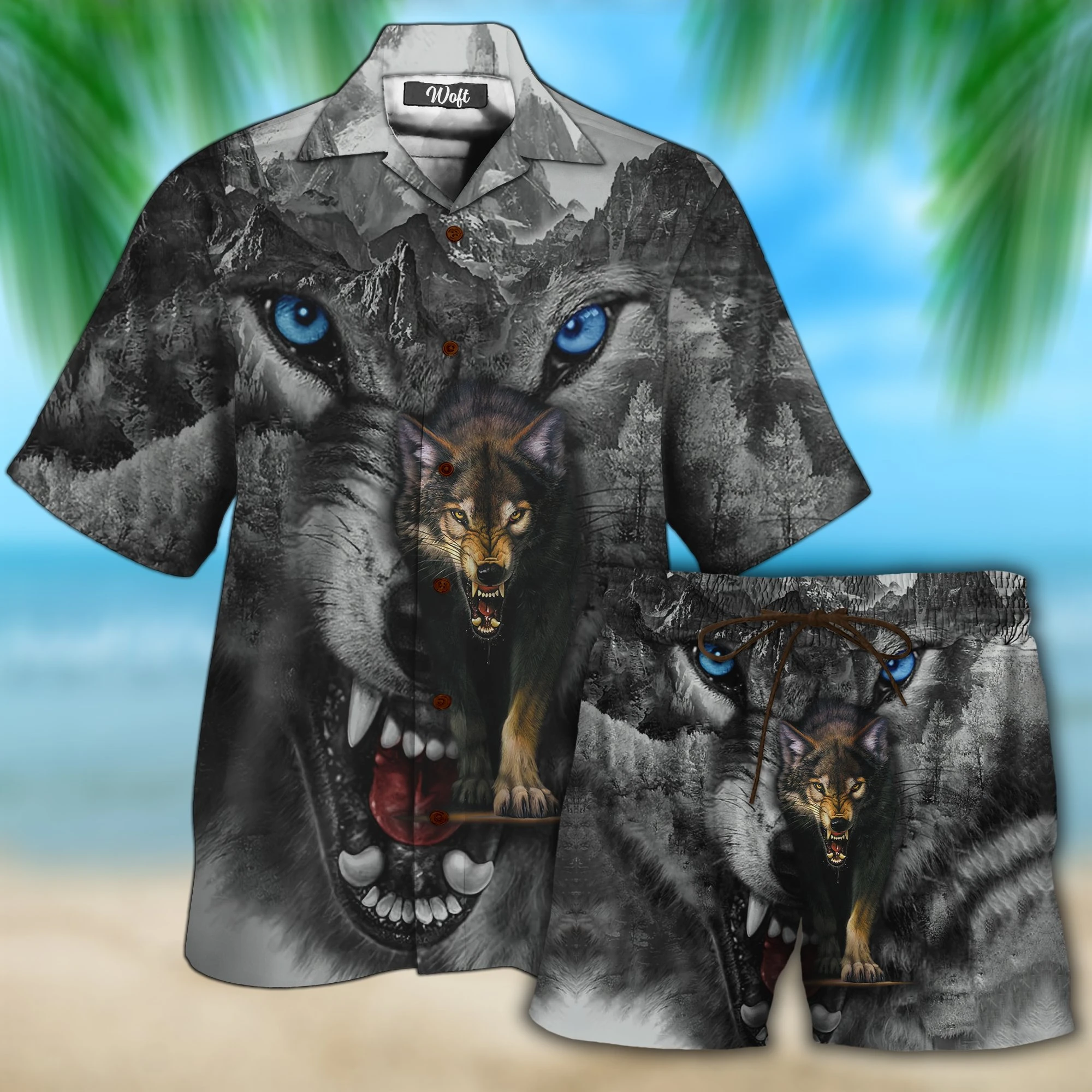 Wolf Set Hawaiian Shirt Pre10279