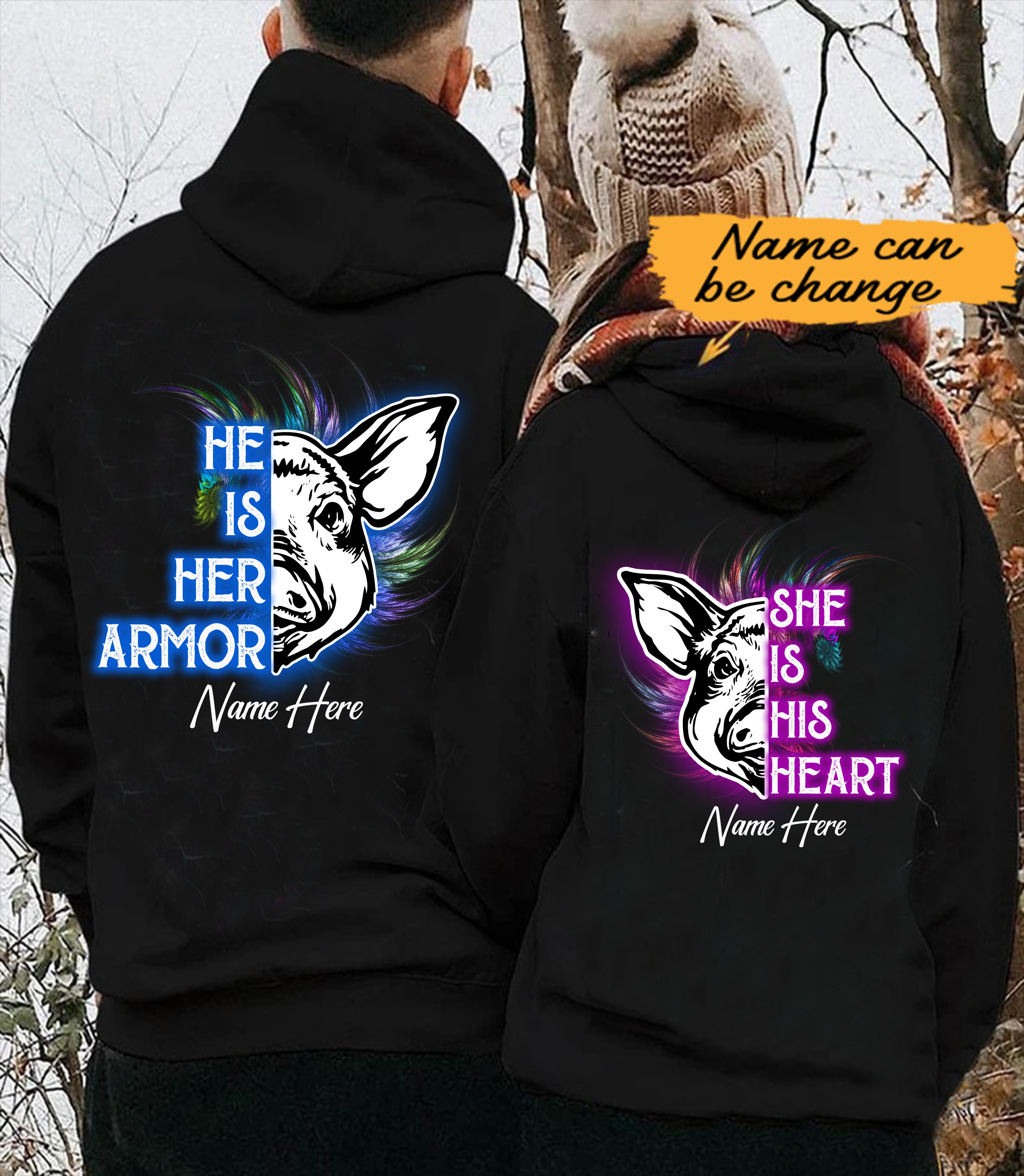 Personalized Pig King And Queen Custom Name Love Gift For Pig Lover  Couple – Standard Hoodie