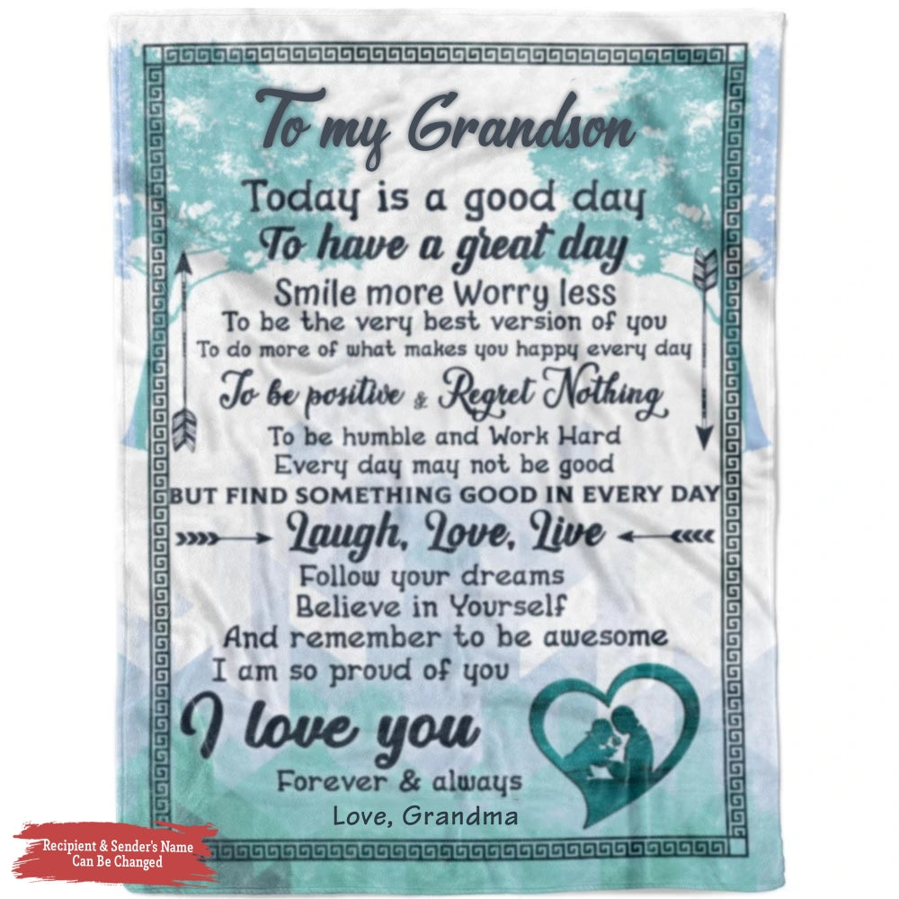 Personalized Blanket For Grandson Love Quotes From Grandma I Love You Forever And Always Fleece Blanket Customs Names