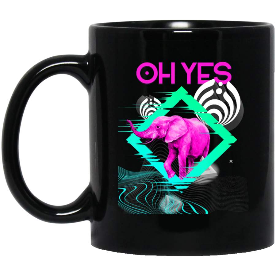 Bass Head Nectar Pink Elephant Oh Yes Dubstep Festival Coffee Mug