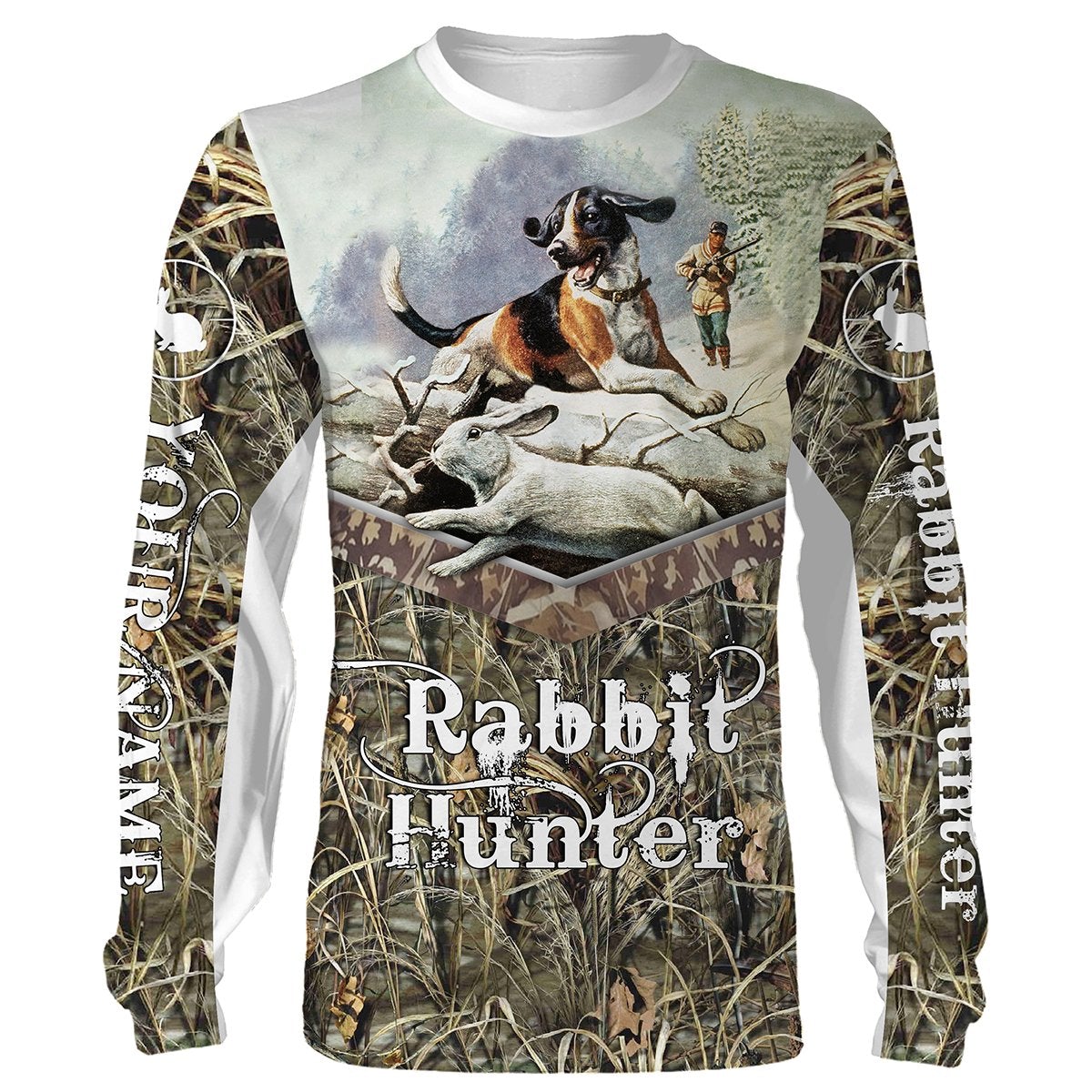 Rabbit Hunting Custom Name 3D All Over Print Shirts, Face Shield – Personalized Hunting Gifts – Fsd281