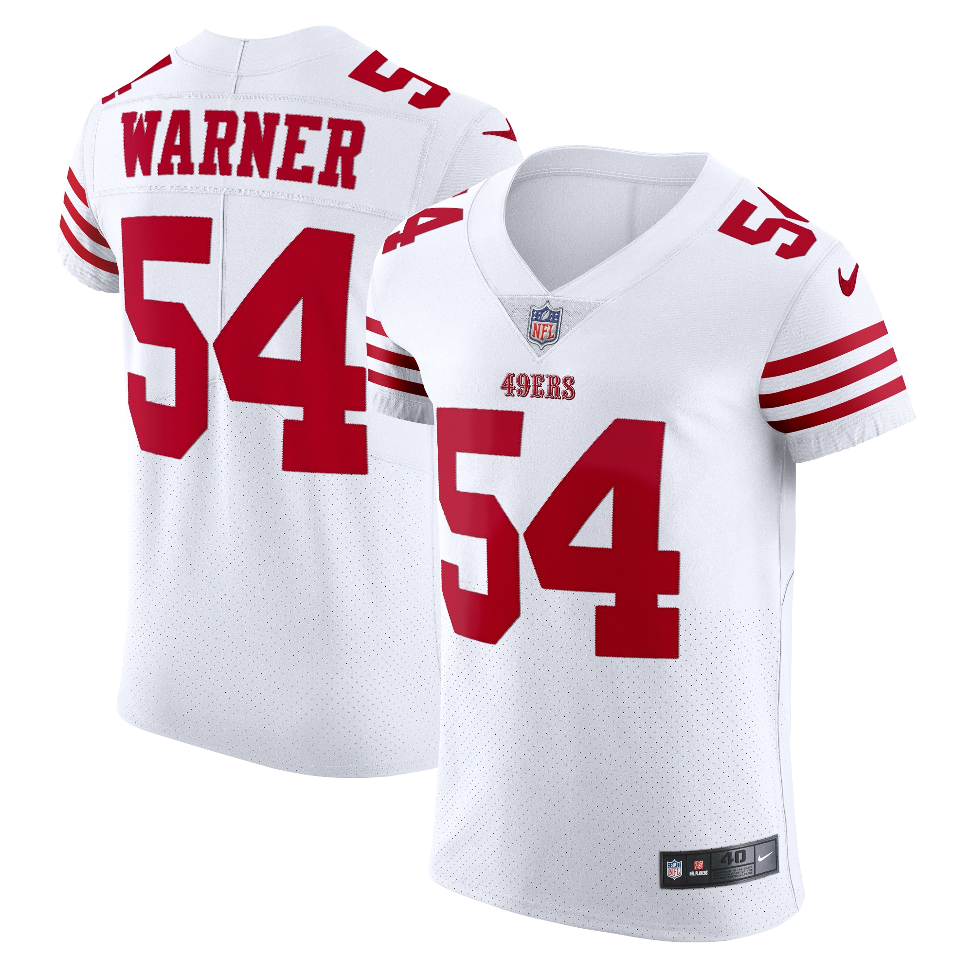 Fred Warner San Francisco 49ers Vapor Elite Jersey – White