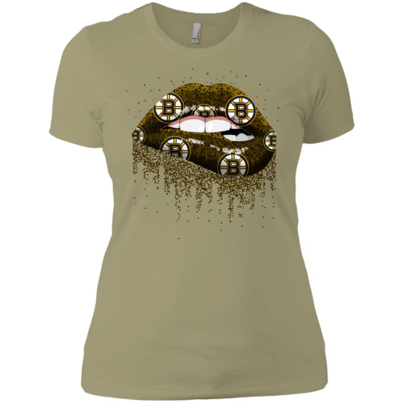 Glitter Lips Shirt For Boston Bruins Fans Ladies’ Boyfriend T-Shirt