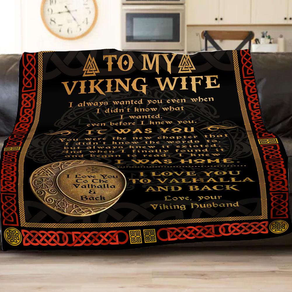 Anniversary Gift For Wife Viking Blanket I Love You To Valhalla And Back Blanket