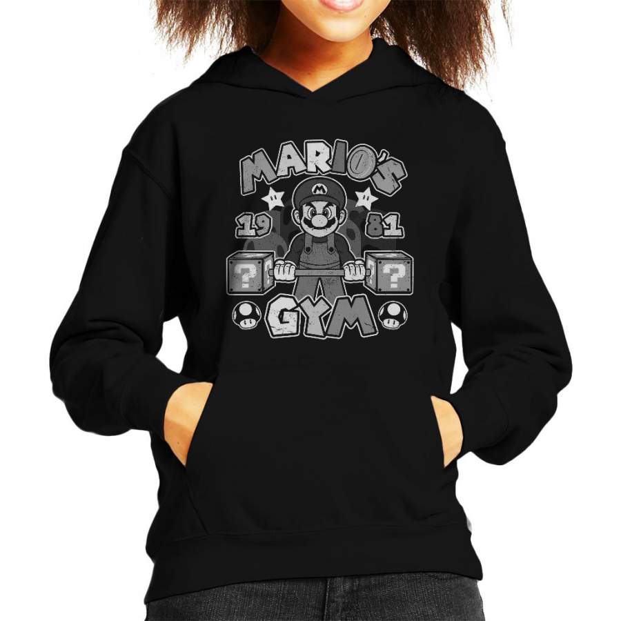 Super Marios Gym Kid’s Hooded Sweatshirt