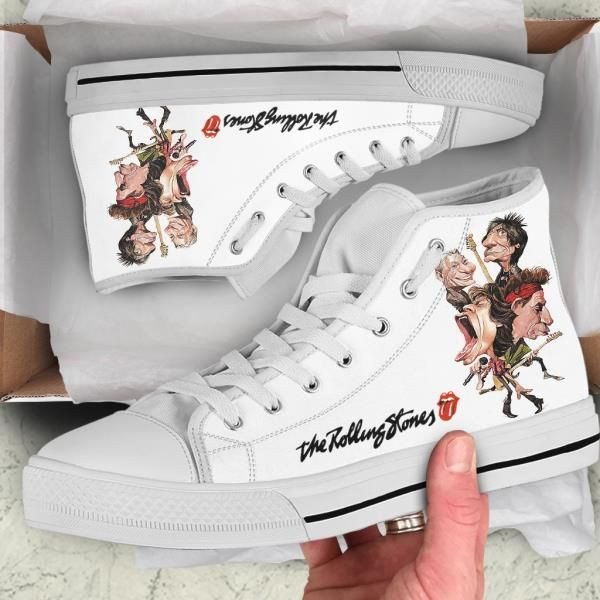 The Rolling Stones Funny High Top Canvas Shoes Edition Limited High Top Shoes