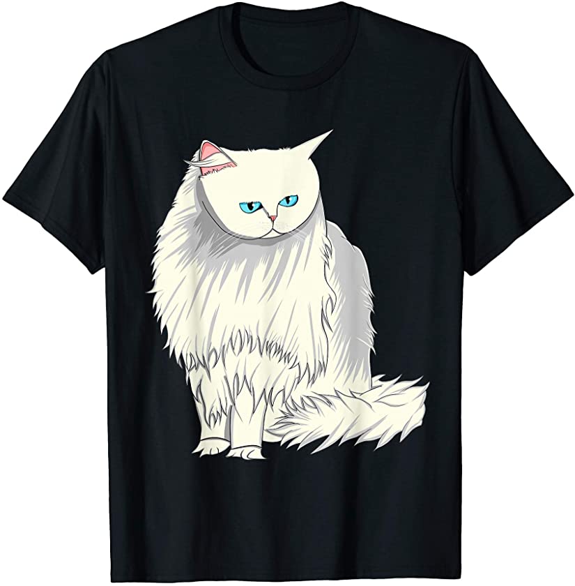 Persian Cat Drawing Cat Lover Lady Animals Kitten Men Women T-Shirt