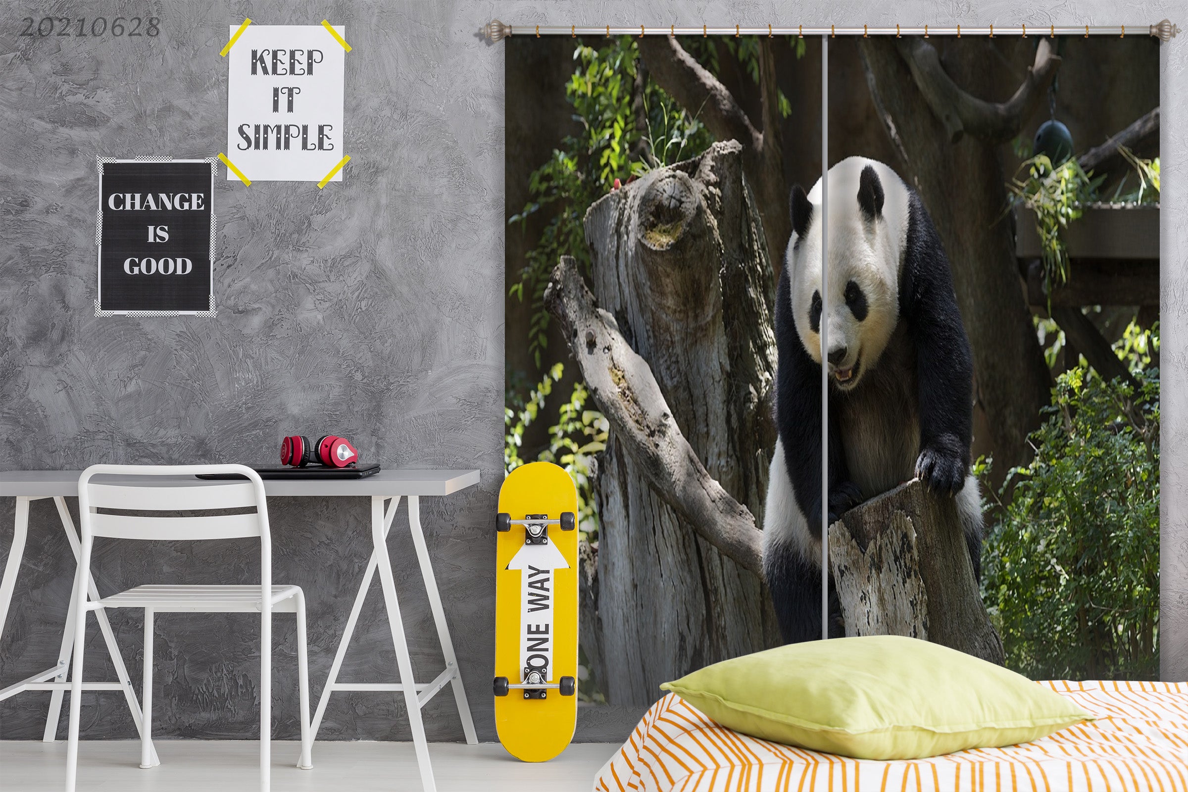 3D Wild Animal Panda Curtains And Drapes Lqh 201