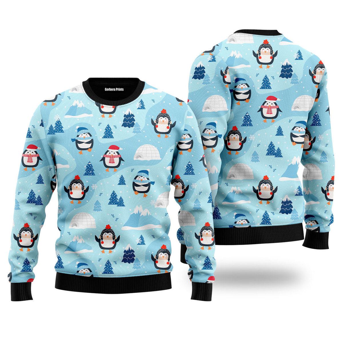 Funny Penguins Christmas Ugly Christmas Sweater | For Men & Women | Uh2275