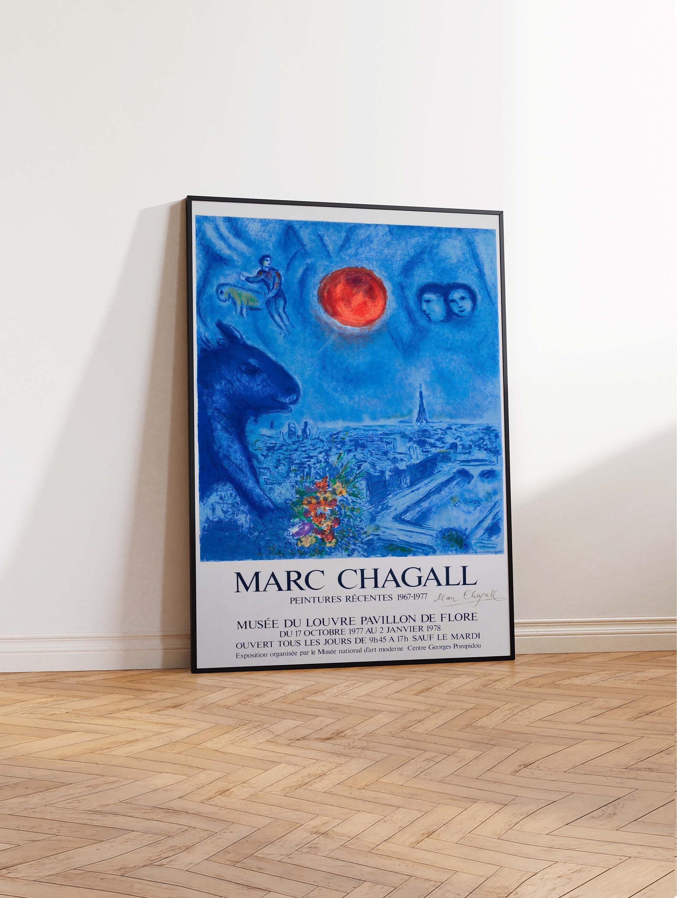 Marc Chagall Exhibition Poster Marc Chagall Print Vintage Poster Art Prints Wall Prints Modern Art – Wall Art Poster Print – Sizes A2/A3/A4