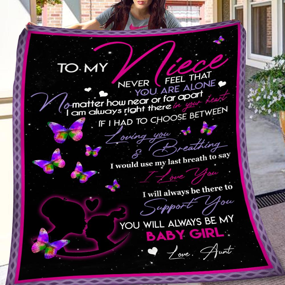 To My Niece Never Feel You Are Alone Love Aunt Hippie Blanket Gift For Niece From Aunt Home Decor Bedding Couch Sofa Soft And Comfy Cozy