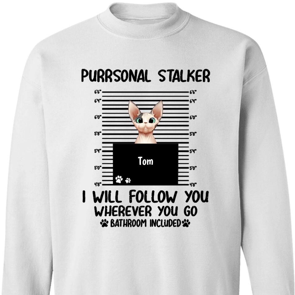 Peeking Cat Purrsonal Stalker Personalized Sweatshirt, Gift For Cat Lover – Trending Personalized