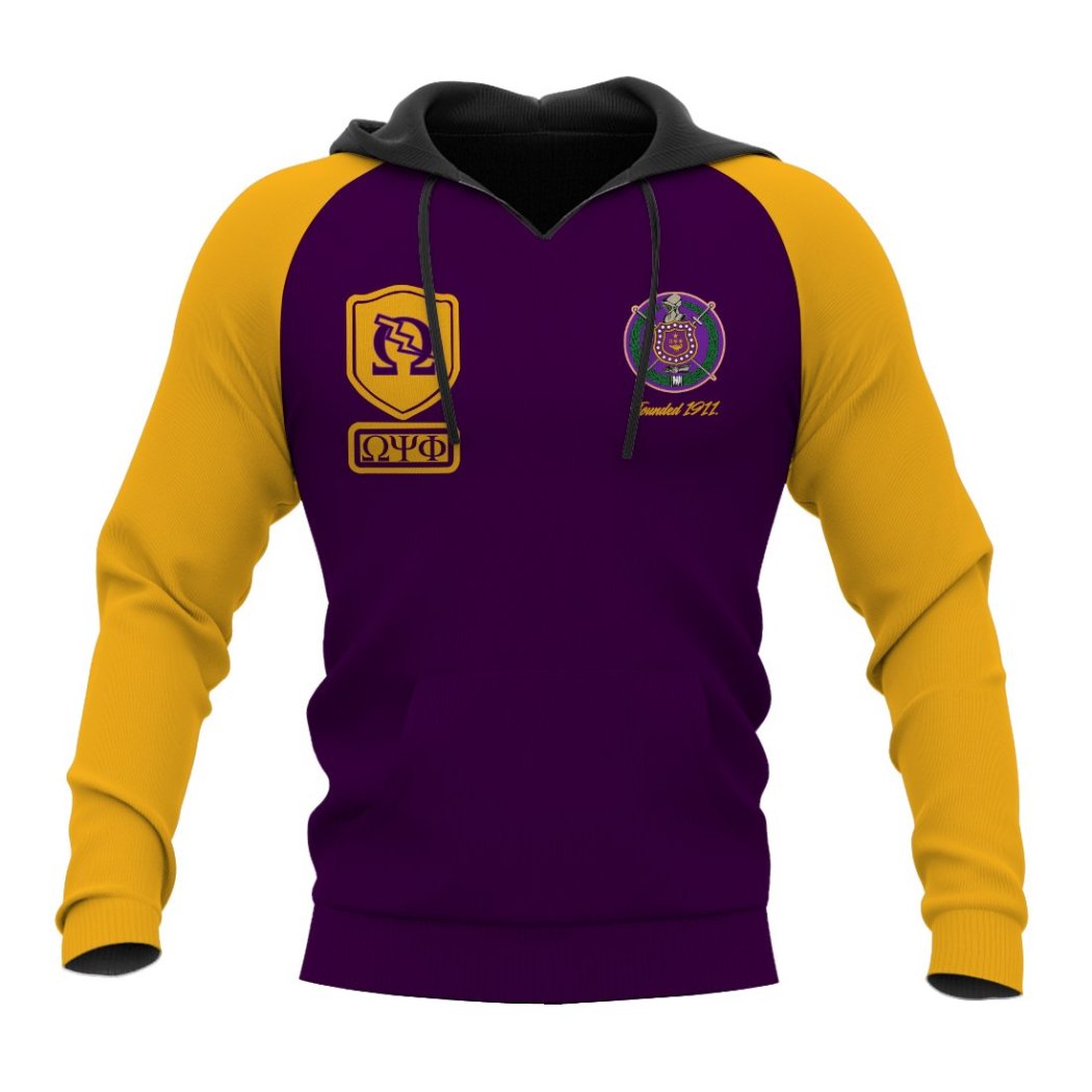 Omega Psi Phi Purple And Yellow All Over Print