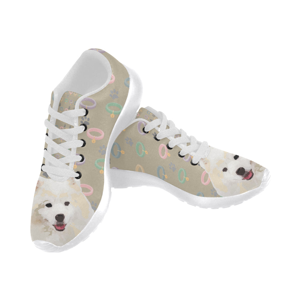 American Eskimo Dog White Sneakers for Women