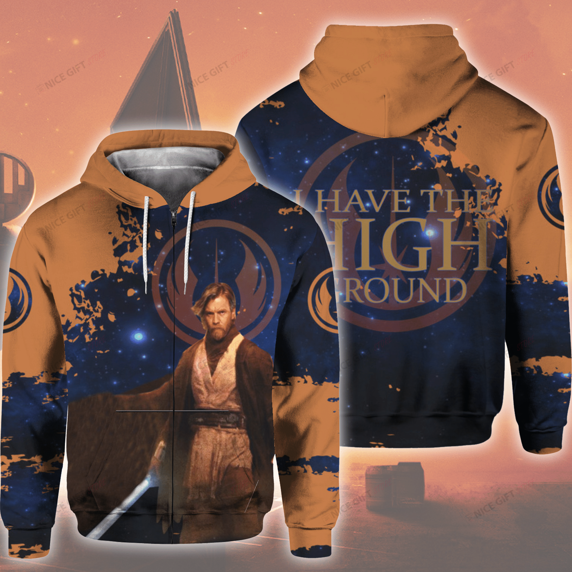 I Have The High Ground Zip Hoodie 3D 3Zh-W5A6