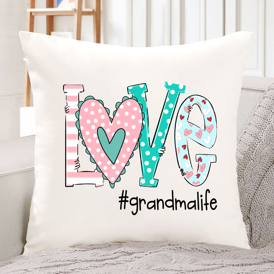 Personalized Love Grandma Life Art Indoor Pillow