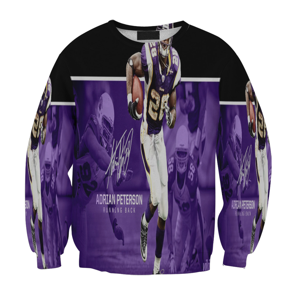 Minnesota Vikings Adrian Peterson 28 V5 Gift For Fan 3D Full Printing Sweatshirt