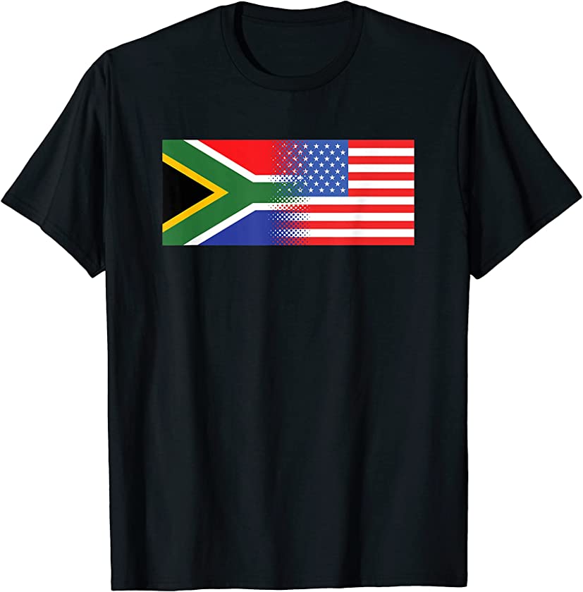 South African American Flag USA South Africa Pride T-Shirt