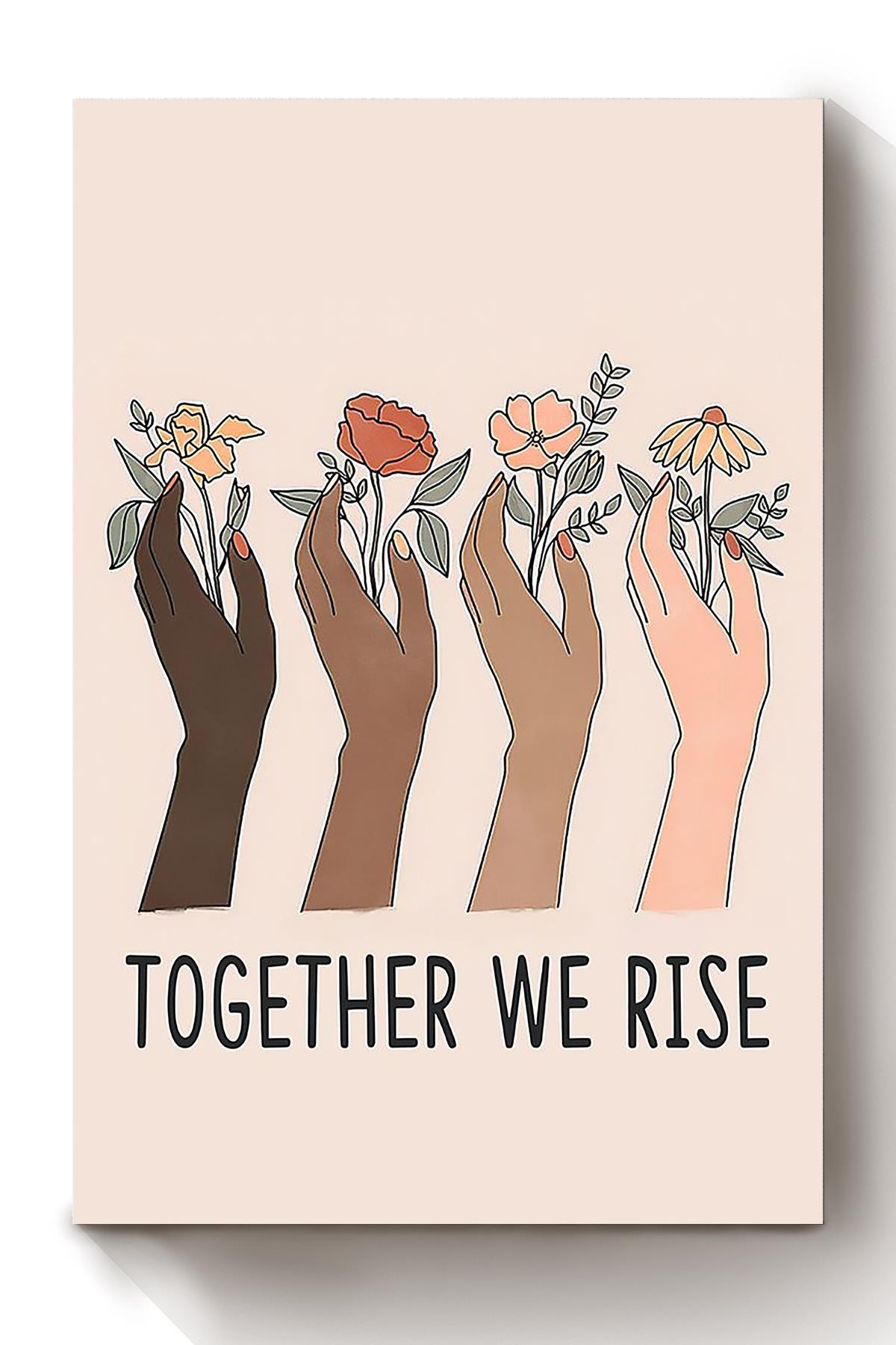 Women Together We Rise Girls Wall Decor Gift For International Women Day Home Decor Girlfriend Canvas