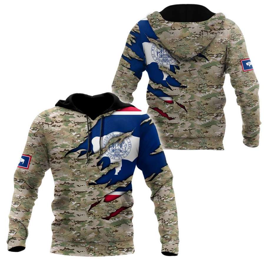 Us Camo Flag Wyoming 3D All Over Printed Unisex Shirts