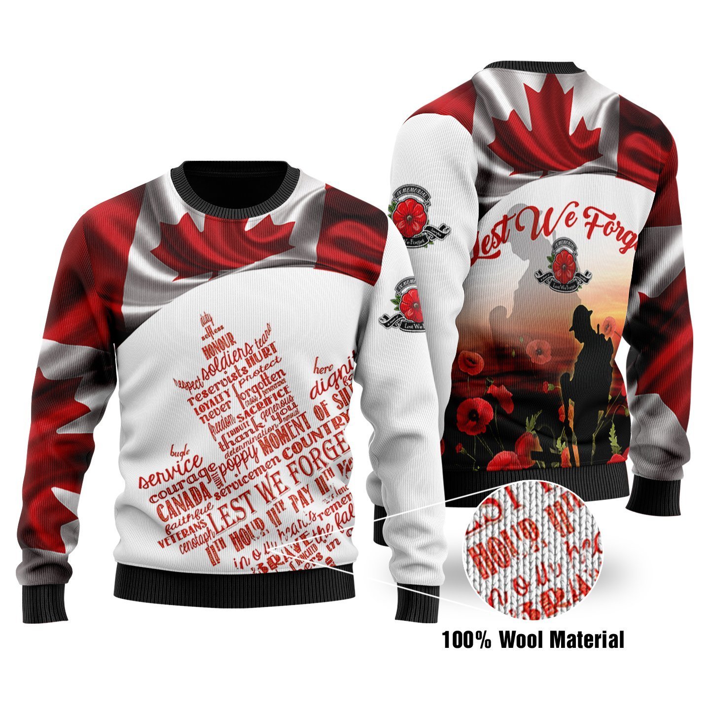 Canadian Veterans Ugly Christmas Sweater | Unisex | Adult | Us1661