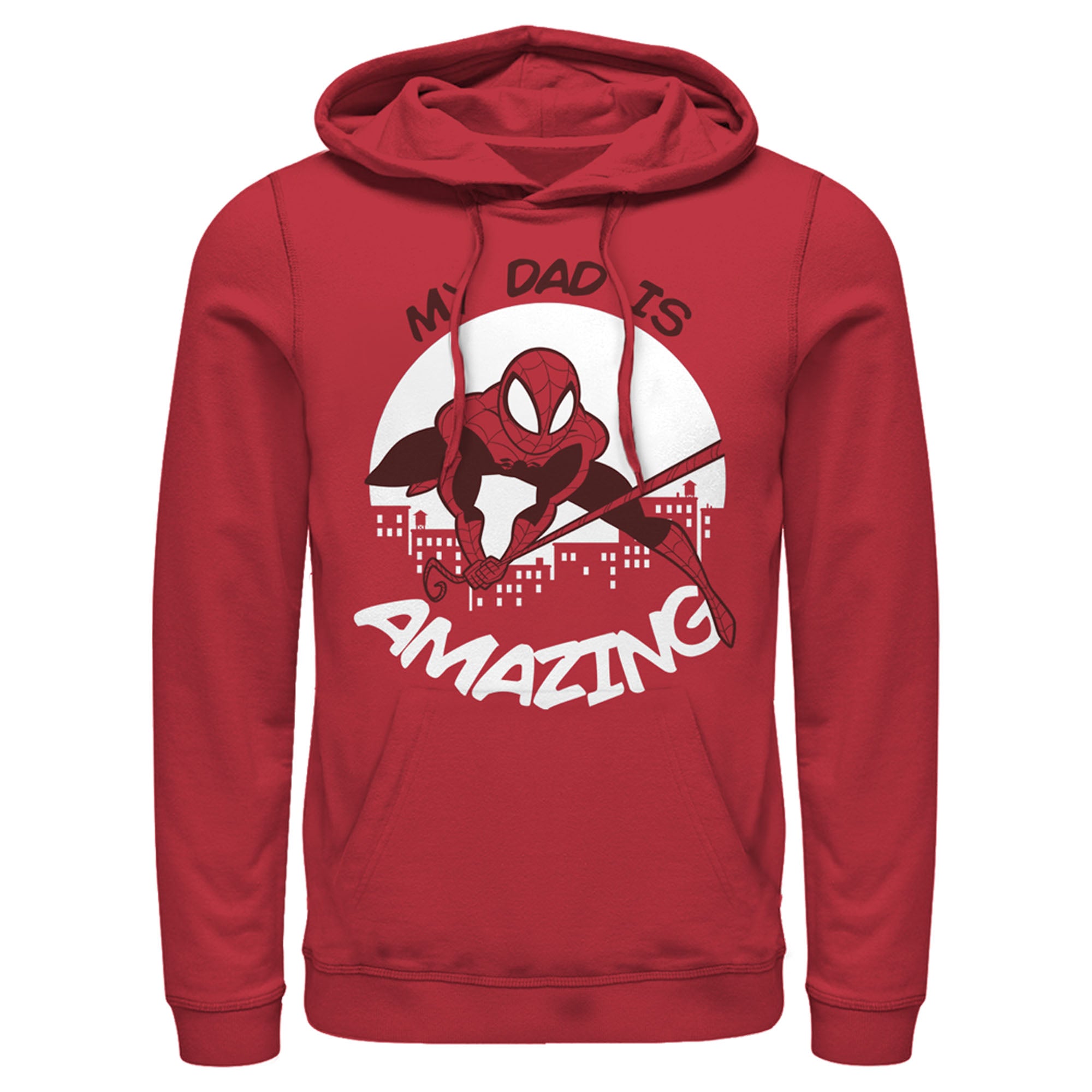 Men’S Marvel My Dad Is Amazing Cartoon Spider-Man Pull Over Hoodie