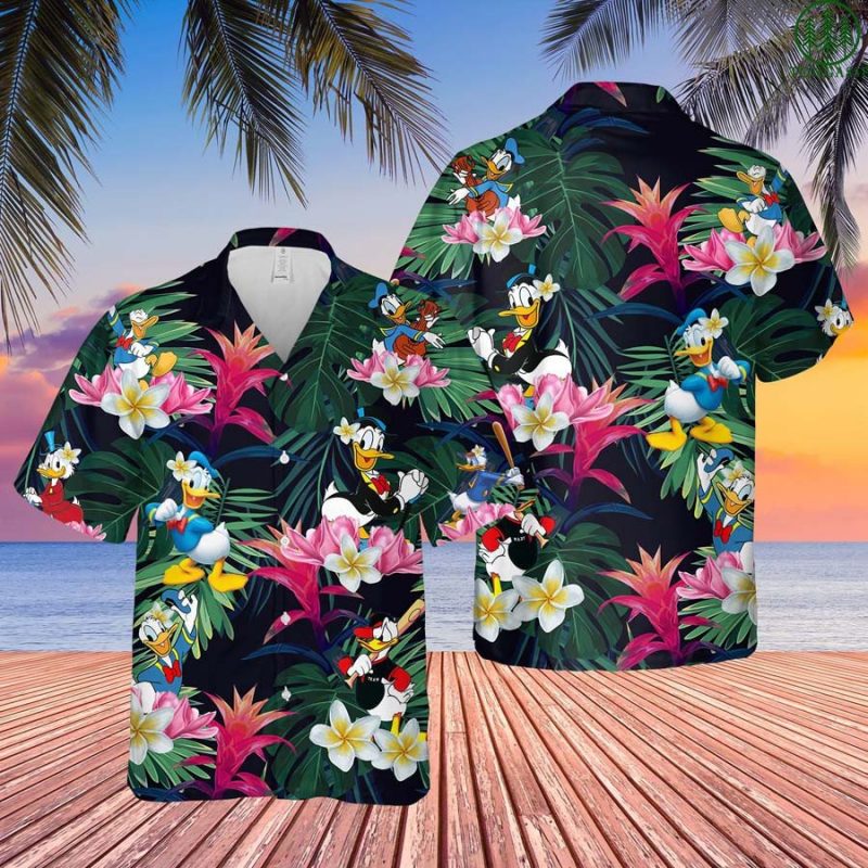 Donald Duck Funny Flower Hawaiian Casual Shirt 173