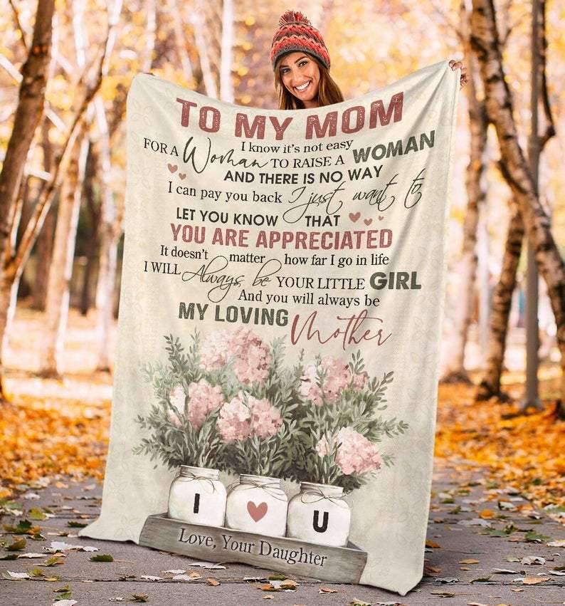 To My Loving Mom Flowers – Gift For Mom For Mother’S Day, Unique Gifts Home Decor Gift For Family – Sherpa Blanket Fleece Blanket