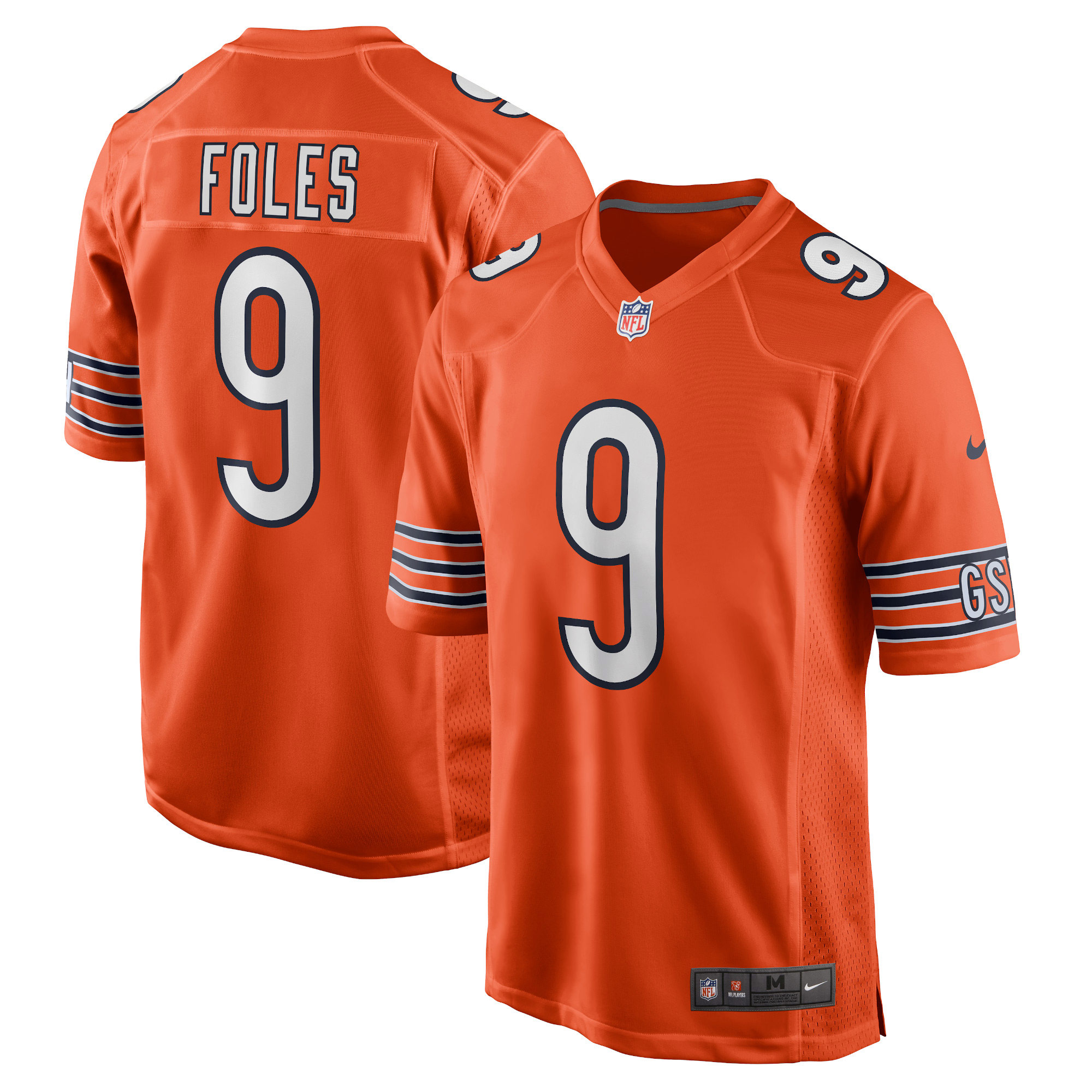 Men’s Chicago Bears Nick Foles Orange Game Jersey