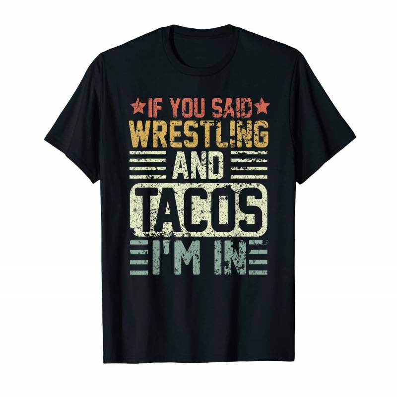 Vintage Funny Wrestling And Tacos Novelty Sports Gift T-shirt