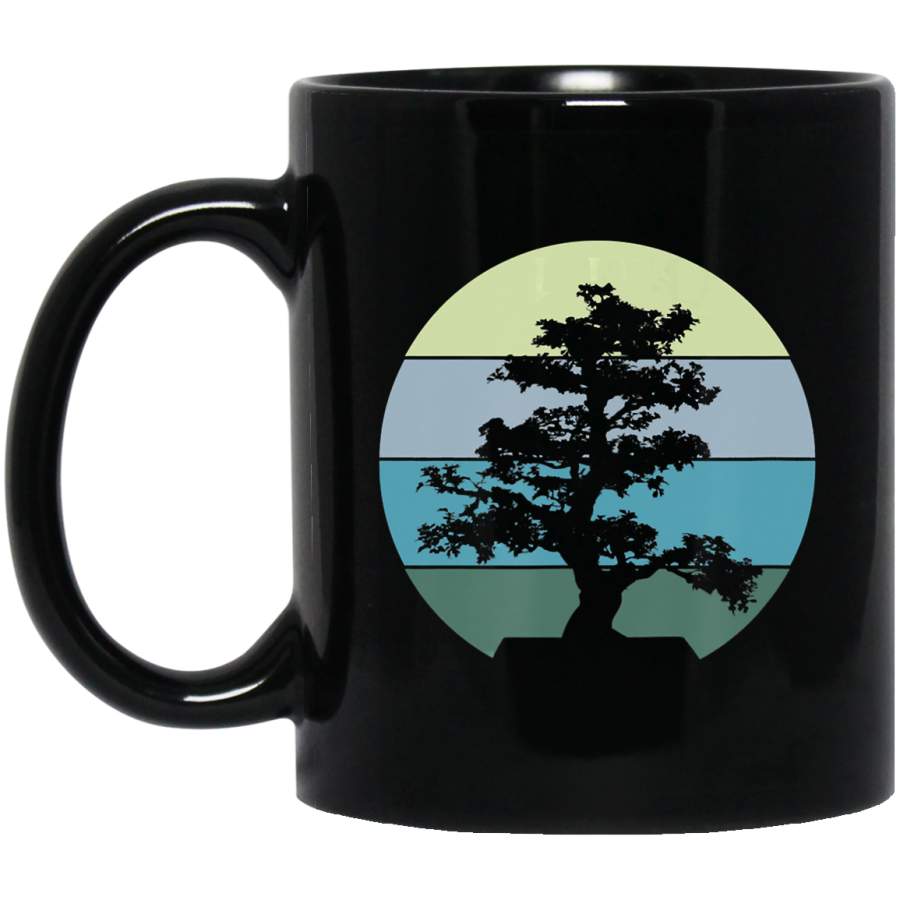 Pacific Ocean Beach Bonsai Tree Sun Retro Vintage _1820 Coffee Mug